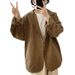 Women's Cotton Blazer With Suit Collar, New Spring/Autumn Style, Loose Fit, Slimming, Simple Korean Version, Long_ecoleips.com