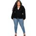 N7899 Cross-border Plus-size Women's Autumn And Winter Elegant Commuting Solid Color Lapel Long-sleeve Blazer_ecoleips.com