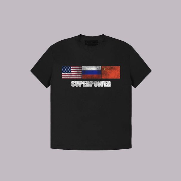 Unisex Summer T-Shirt 3D Printed National Flag Design Trendy Brand Cross Border Wholesale European And American Style Loose Versatile round Neck Short Sleeve_ecoleips.com