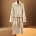 Double-sided Tweed Coat British Style New Stand-up Collar Wool Coat Extended Lace-up Tweed Women's Coat_ecoleips.com