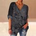 Verve 2025 Autumn Wave Collar Cotton Linen Printed Long Sleeve Shirt Women's Fashion_ecoleips.com