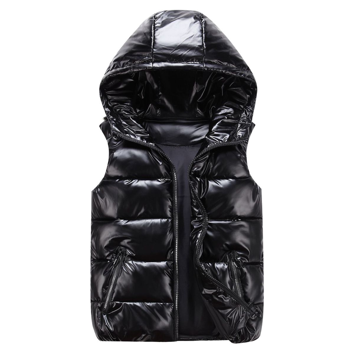 Women's fashion thickened hooded slim waistcoat cotton couple vest_ecoleips.com