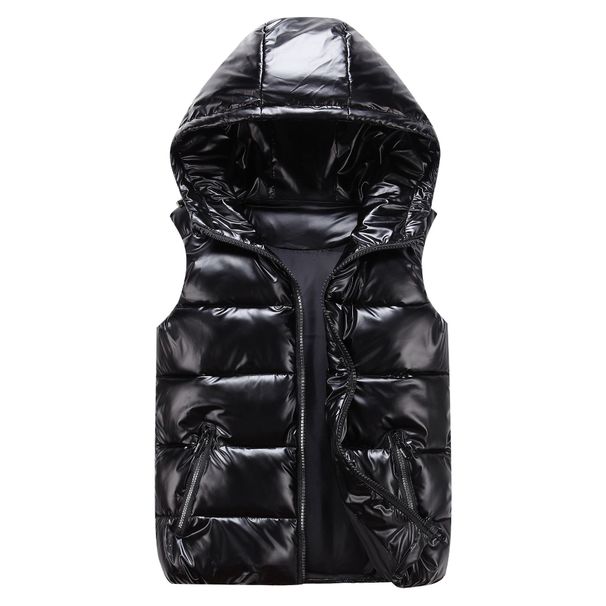 Women's fashion thickened hooded slim waistcoat cotton couple vest_ecoleips.com