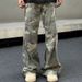 American Retro Camouflage Jeans For Women 2024 New Niche Design Loose Flared Cargo Pants Trendy_ecoleips.com