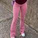 Women's Clothing New Fashion High Waist Slim Street Style Pink Hip Flared Casual Jeans_ecoleips.com