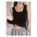 Peruvian Cotton Solid Color Camisole Women, Black White, Slim Fit, Suitable For Spring And Summer, Can Be Worn As An_ecoleips.com