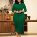 Women's Clothing High Neck Three Quarter Sleeve Elegant Semi-High Neck Slim Fit Pencil Dress With 3/4 Sleeves | Flattering Bodycon Midi Dress_ecoleips.com