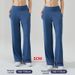 Women's Clothing Naked Feel Yoga Sports Wide Leg Pants High Waisted Casual Breathable Women's Sportswear With Fairy Like Drape Straight Leg_ecoleips.com