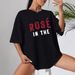 Women's Relaxed Fit Cotton-Soft Graphic Tee Breathable Everyday T-Shirt Street Style Comfort Black_ecoleips.com