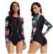 Women's One Piece Long Sleeve Swimsuit Sun Protection Export Quality Surfing Suit Sexy Swimwear Aoni Flower Hot Spring Diving Suit_ecoleips.com