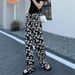 Summer Korean Style Digital Print Straight Leg Casual Pants Trendy Slimming Men's Wear for Couples 2026_ecoleips.com