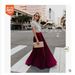 Summer 2025 New Style Plus Size Mid-High Waist Pleated Women's Large Swing Wrinkled Long Skirt_ecoleips.com
