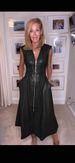 Women's Clothing Retro Sleeveless Leather Zipper Waist Long Dress_ecoleips.com