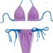 Women's Clothing Sexy Bikini Solid Color Women's Split Swimsuit Halter Neck Tie Bikini Swimsuit Spot_ecoleips.com