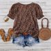 2025 Summer New Cross-Border Plus Size Women's Square Neck Printed Slimming Shirt T-Shirt Top, For Casual Gatherings And_ecoleips.com