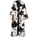 Women’s Long Faux Fur Coat – Cow Print Winter Coat With Suit Collar (S/M/L/XL)_ecoleips.com