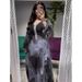 Women's Clothing Middle East Dubai Fashion Print Slim Collar Elegant Long High Waist Dress_ecoleips.com
