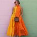 Women's Clothing Sexy Pleated Slim Fit Loose Contrast Color Dress Sand_ecoleips.com