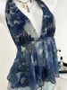 Women's Clothing Printed Sleeveless Vest Sexy Retro High End Slim Halter Neck Top_ecoleips.com
