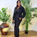 Women's Clothing High End Women's Suit Waist Shirt Trousers Black Two Piece Suit_ecoleips.com