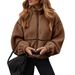 Unisex Fleece-Lined Collar Coat – Color-Block Polyester Jacket For Men & Women (S-XXL, 5 Neutral Tones)_ecoleips.com