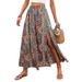 Ethnic Print Wrap Skirt – Flowy High-Low Hem Maxi With Side Slit (S-Xl, Multi-Color) Breathable Fabric_ecoleips.com