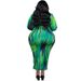 Women's Clothing Plus Size Women's Round Neck Long Sleeve Dress Irregular Striped Long Long Sleeve For Formal & Casual For Women_ecoleips.com