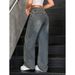 Women's Vintage Wide Leg Jeans - Retro Washed High Waist Loose Fit Denim Pants, Dark Blue & Sea Blue Flared Trousers For Boho & Street Style_ecoleips.com
