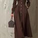 Vintage-Inspired A-Line Dress With Waist Seam Detailing – Long Sleeve Retro Dress For Women (S-XL)_ecoleips.com