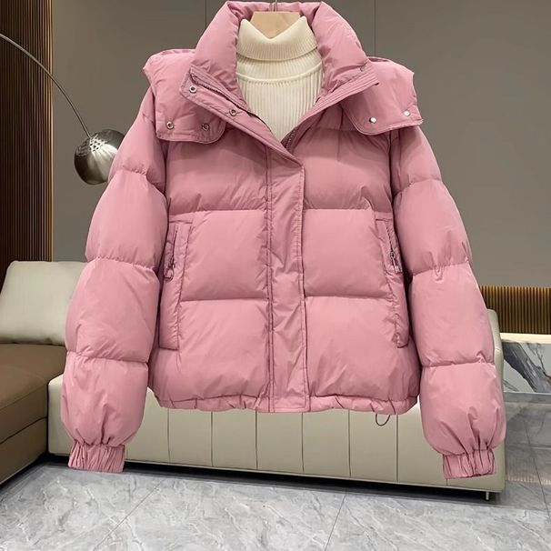 Women's Plus Size Hooded Cotton Coat Winter Short Puffer Jacket Casual Loose Fit Outerwear For Petite Ladies_ecoleips.com