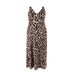 Women's Plus Size Animal Print Slip Dress - Deep V-Neck Slimming Bodycon Maxi Dress For Summer_ecoleips.com