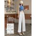 Petite High-Waisted Wide Leg Jeans Women's Loose Fit Slimming Design Cropped Straight Leg Pants White New Spring/Summer Style_ecoleips.com