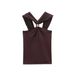 Women's Clothing Elegant Slim Fit Halter Neck Top Gold Embellished Trim Summer Women's Clothing 4 Colors For Formal & Casual For Women_ecoleips.com