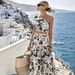 Vibrant Floral Print Beach Dress, Sleeveless Summer Maxi Dress For Vacation And Tropical Getaway_ecoleips.com
