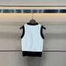 25 Early Autumn New Style Elegant Color Block V Neck Gold Button Versatile Knitted Vest For Women_ecoleips.com