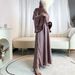 Women's Clothing Diamond Stripe Big Trumpet Sleeve Long Connecting Skirt Long Skirt Robe_ecoleips.com