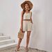 Women's Casual Summer Outfit Sleeveless Backless Crop Top And Shorts Set 2 Piece Sensational Design_ecoleips.com