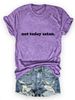 Minimalist Lettering Women's Cotton Short Sleeved T-Shirt Versatile Top For Not Today Satan_ecoleips.com