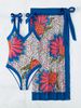 Women's Retro Lace-Up One-Piece Swimsuit - Slim Fit Printed Beach Swimwear_ecoleips.com