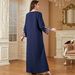 Turkish Style Long Robe Dress Women's Elegant Loose Fitting Embroidered Dress with Long Sleeves Fashionable Cross Border Trade Temperament Dress_ecoleips.com