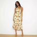 Women's Clothing Temperament Oblique Collar Suspenders Fishtail Print Dress_ecoleips.com