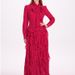 French Court Style Polka Dot Fishtail Wave Skirt Heavy Duty Slimming Ruffle Hem Waist Cinching Scarf Collar Dress For Women_ecoleips.com