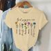 European And American Cross-border Foreign Trade Women's Floral Letter Print Round-neck Short-sleeve T-shirt Top_ecoleips.com