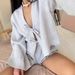 Women's Clothing Pure Cotton Bandage Cardigan Shorts Suit Loose Casual Shorts Suit_ecoleips.com