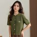 Foreign Trade European And American Women's Clothing 2026 Summer Fashion Set: Round Neck Cardigan Knit Top + Skirt_ecoleips.com