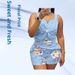 Women's Clothing Sequined 3D Floral Print Two Piece Set Elasticated Overalls Shorts Casual Outfit_ecoleips.com