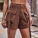 Women's Clothing Denim Work Pants Casual Pocket Shorts Elastic Waist Women_ecoleips.com