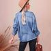 Women's Clothing Spring New Retro Loose Denim Shirt Drop Shoulder Blue Large Pocket Shirt_ecoleips.com