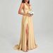 Elegant French Inspired A-Line Evening Dress Side Slit Gown for Weddings Parties And Bridesmaids Women's Party Wear_ecoleips.com