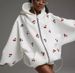 Women's Oversized Cherry Print Zip Up Hoodie, Soft Casual Long Sleeve Hooded Sweatshirt, Loose Fit Lightweight Streetwear Jacket For Daily Wear, Trend_ecoleips.com